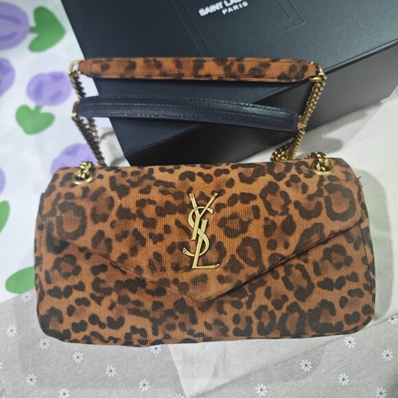Saint Laurent Handbags - Saint Laurent Leopard Print Corduroy Chain Bag